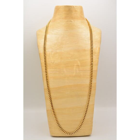 Givenchy Vintage Cuban Chain Necklace Unisex Gold Heavy Chunky Runway 37" Bin3D - Picture 6 of 12